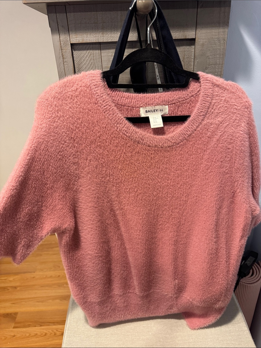 Bailey 44 Dusty Pink Short-Sleeve Crewneck Sweater